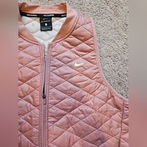 NIKE Running Womens L Aerolayer Packable Pink Lightweight Vest Reflective EUC